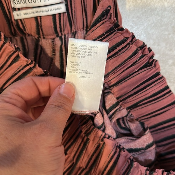 Urban Outfitters Cottage Striped Pull On Pants S Pockets - Picture 4 of 7